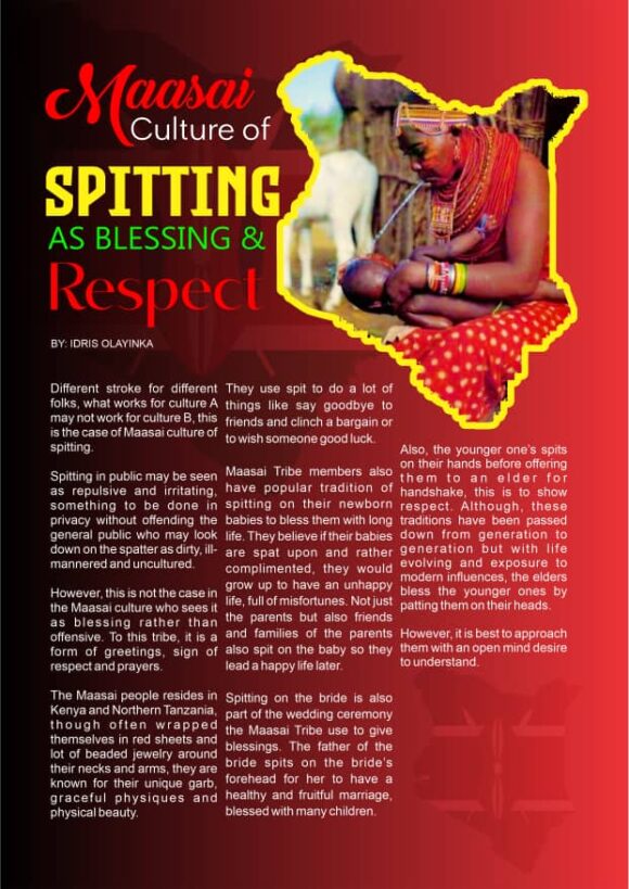 Maasai culture of spitting as blessing and respect