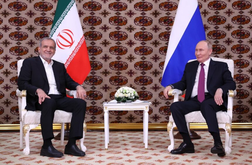 PHOTO NEWS: IRANIAN PRESIDENT MASOUD PEZESHKIAN MET WITH HIS RUSSIAN COUNTERPART VLADIMIR PUTIN IN TURKMENISTAN’S CAPITAL ASHGABAT