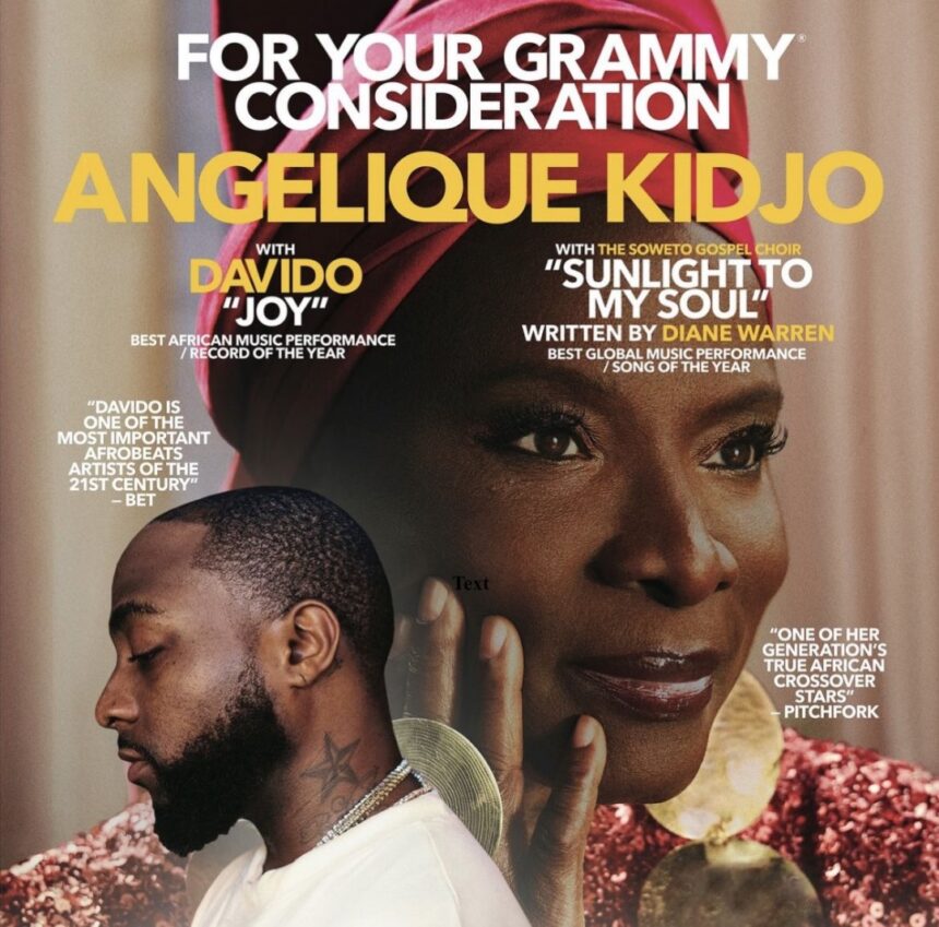 ENTERTAINMENT: KIDJO NOMINATES DAVIDO’S ‘JOY’ AS BEST AFRICAN PERFORMANCE OF THE YEAR