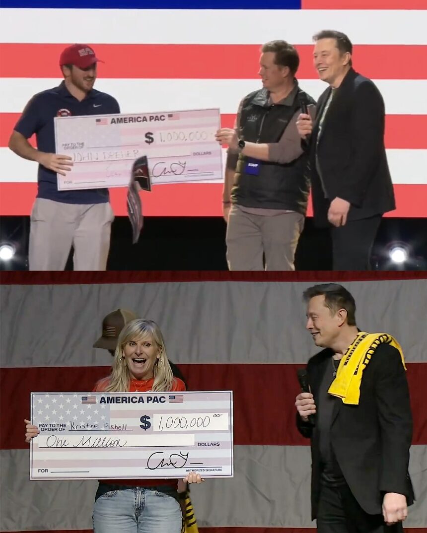 Musk Presents One Million Dollars Each To Two Pennsylvania Residents For Signing A Petition In Support Of The First And Second Amendments!