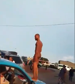 image FRUSTRATED NIGERIAN MAN DISPLAY NAKEDNESS AS HIS MOTORCYCLE WAS SEIZED BY FRSCWarning: Video Is Graphic