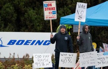 image BOEING FACTORY WORKERS REJECT CONTRACT, CONTINUE SIX WEEKS STRIKE
