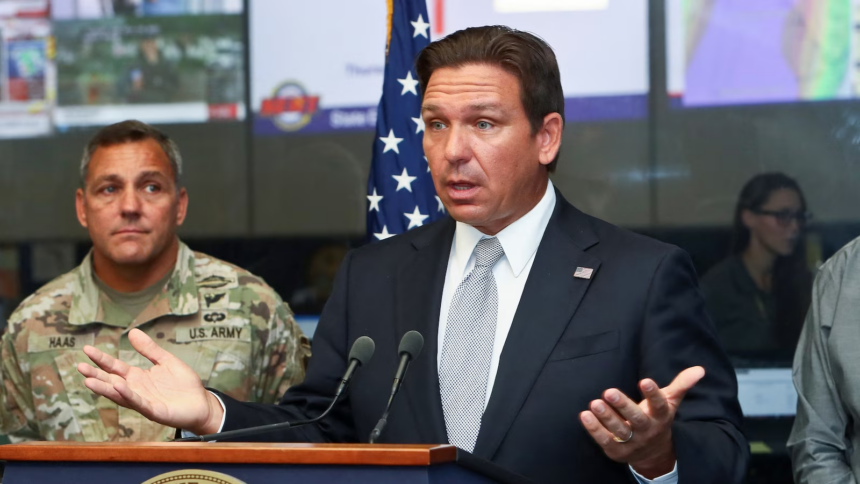 DESANTIS REVEALS U.S VP HAS NO CONTRIBUTION OVER THE PAST STORMS IN HIS ADMINISTRATION.