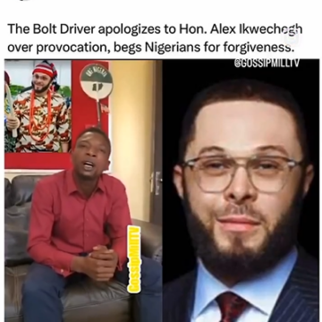 Screenshot_5 Bolt Driver Apologizes For Provoking House Of Rep Member, Advises Nigerians To Work Together For The Unity Of The Country