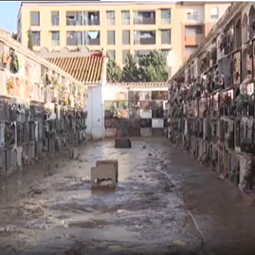 VIDEO: CEMETERY NEAR SPAIN’S VALENCIA COVERED IN MUD AFTER DEVASTATING FLOODS