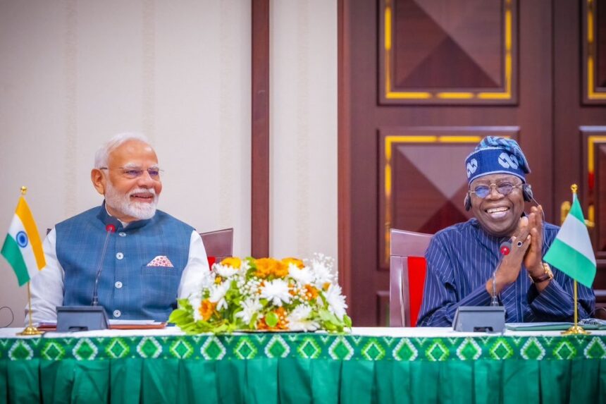 NIGERIA PRESIDENT AND INDIA P.M IDENTIFY AREAS FOR COLLABORATION BETWEEN THE TWO NATIONS.