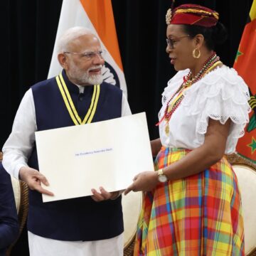 DOMINICA GOVERNMENT CONFERS HIGHEST AWARD OF HONOUR ON INDIA PRIME MINISTER