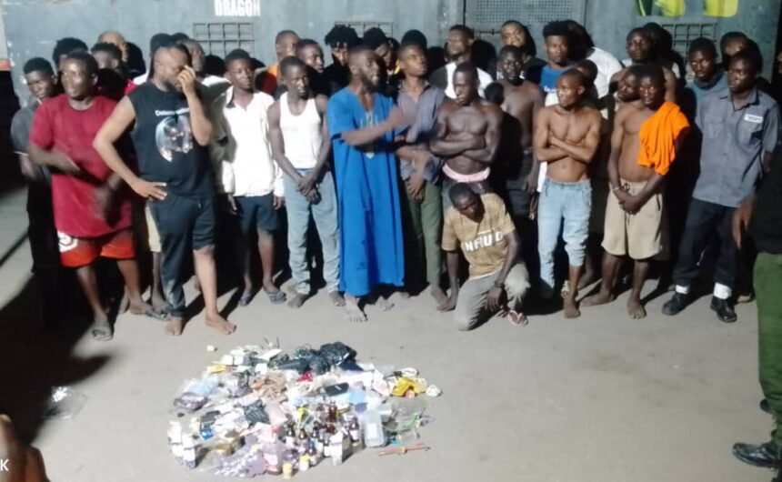 TASKFORCE ARREST 43 SUSPECT SELLERS OF ILLICIT DRUGS SELLERS IN ALIMOSHO LGA, LAGOS.