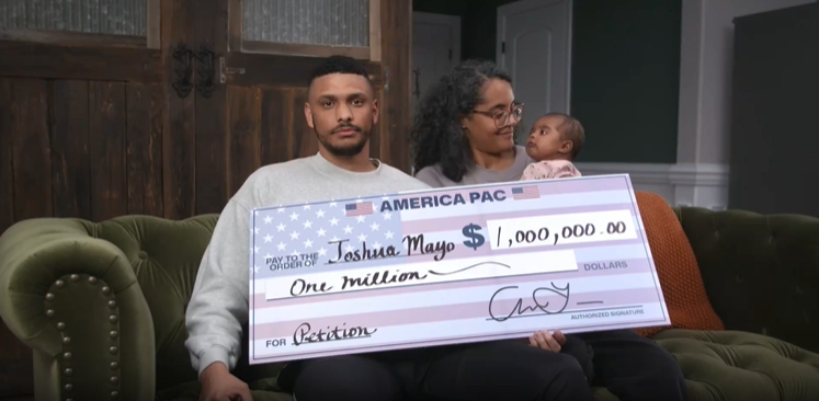 VIDEO: JOSHUA FROM NORTH CAROLINA EARNED $1M AFTER SIGNING PAC PETITION IN SUPPORT OF THE CONSTITUTION