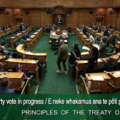 PROTEST DANCE IN THE NEW ZEALAND PARLIAMENT AGAINST CONTENTIOUS TREATY BILL