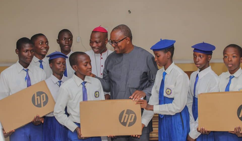 Obi Donates 10 Laptops And Printer To A School In Adamawa For Assisted Learning