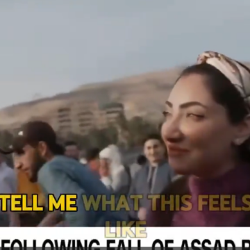 Syrian Woman says that for 13 years she was afraid to go outside because ‘you could have been killed at any moment… but that’s over now since Assad is gone.’