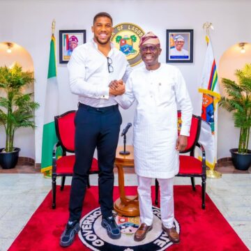 Lagos State Governor Receives WBA Heavyweight Champion, Anthony Joshua