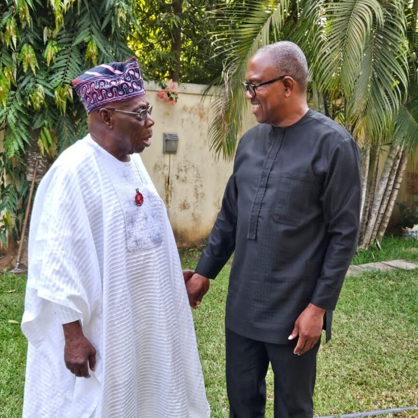 Former President of Nigeria, Olusegun Obasanjo Meets with Peter Obi to Deliberate on Issues of National Concern