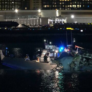American Airlines Plane Collides With A Military Helicopter Over Washington, D.C., Crashes Into The Potomac River.