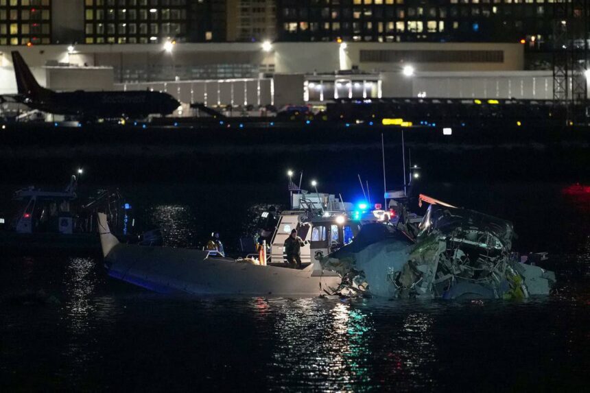 American Airlines Plane Collides With A Military Helicopter Over Washington, D.C., Crashes Into The Potomac River.