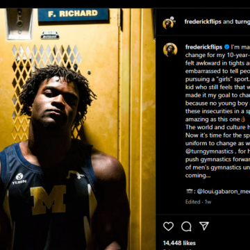 “My Dream Is To Walk Into The L.A. Olympics Being Able To Wear It,” Olympic Medalist Frederick Richard Seeks To Change Men’s Gymnastics With A Fresh Uniform