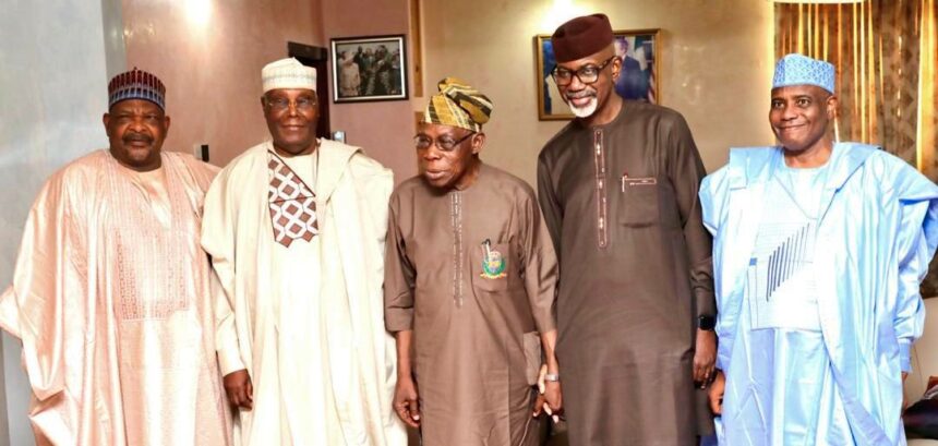 H.E. Atiku Abubakar, GCON, the former Vice President of Nigeria, visited former President Olusegun Obasanjo at his residence in Abeokuta, Ogun State.