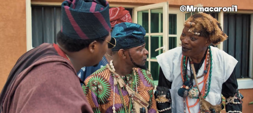 Video: Mr Macaronii Doing Well With Nigerian Veteran Actors In ‘Avenger Of Nollywood’ Skit