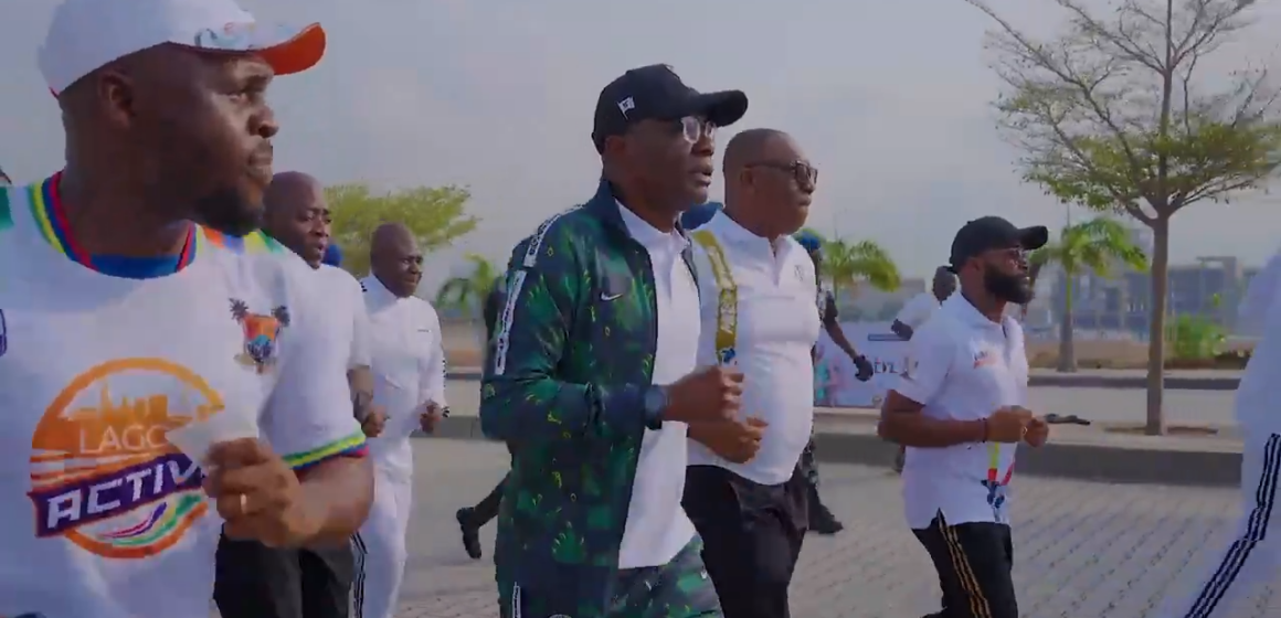Lagos State Governor At The Final Kilometers Of The Access Bank Lagos City Marathon