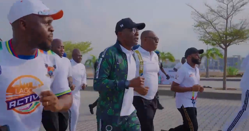 Lagos State Governor At The Final Kilometers Of The Access Bank Lagos City Marathon