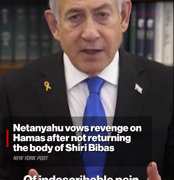 image Video: “They Do Not Deserve To Walk This Earth. Nothing Will Stop Me.” Israeli P.M. Netanyahu Vows Revenge Against Hamas For Murdering The Bibas Family