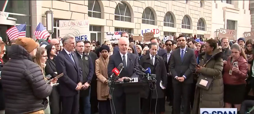 Democrats Lead Mob Of Protestors Into The USAID Headquarters.