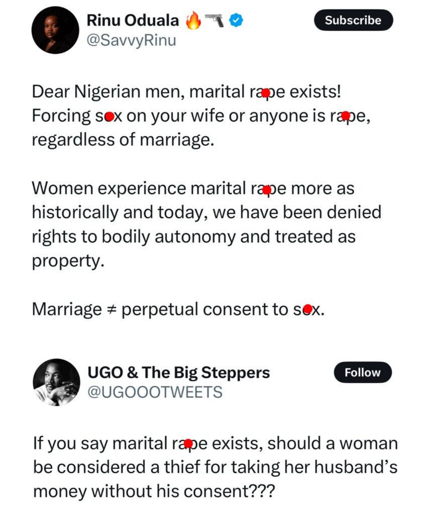 Twitter: Does Nonconsensual Sex In Marriage Equal Rape? 