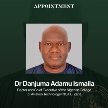 President Bola Tinubu Appoints Danjuma Ismaila To Head The Nigerian College Of Aviation Technology