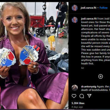 20-Year-Old Bodybuilder Jodi Vance Dies Of Heart Attack Caused By Severe Dehydration