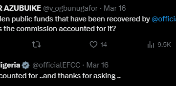 Twitter: EFCC Official Page Serve Responses As Nigerians Questioned It About Corrupt Leaders And Politicians