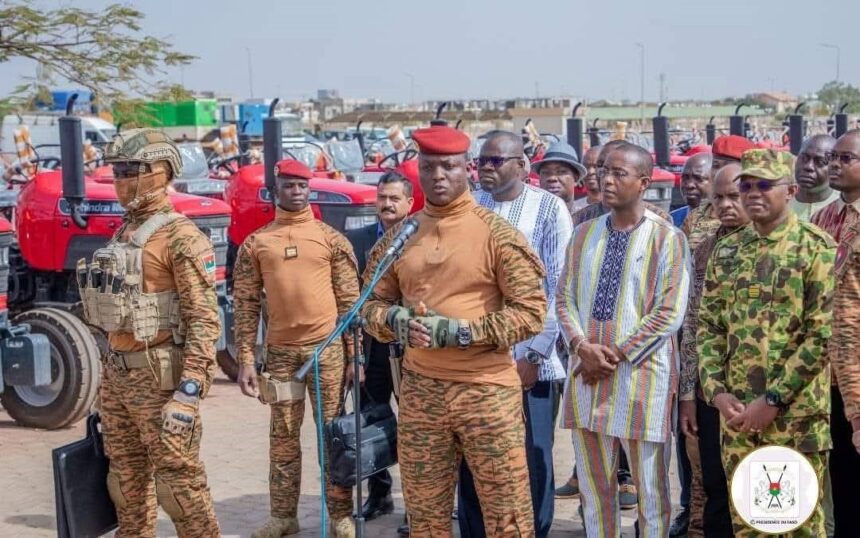 President Ibrahim Traore Moves Toward Boosting Agriculture in Burkina Faso, Hands Over Tractors, Motorcycles, Agricultural Produce Among Others.
