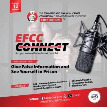 efcc connect “Spreading false information can result in imprisonment. Verify facts before sharing” EFCC Warns