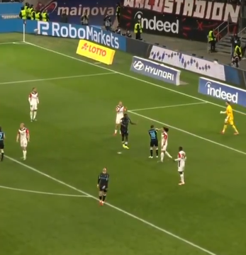 image Victor Boniface And Emi Buendía At It After Taking The Same Shot On Goal.