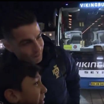 Cristiano Ronaldo Takes Picture With A Young Fans Who Tearfully Cries Out His Name.