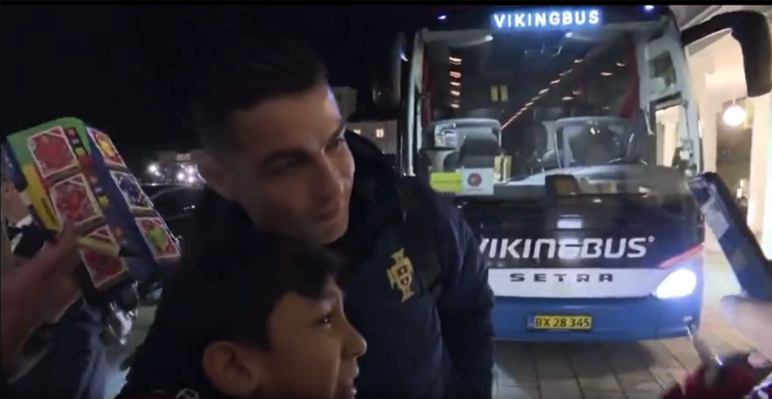 Cristiano Ronaldo Takes Picture With A Young Fans Who Tearfully Cries Out His Name.