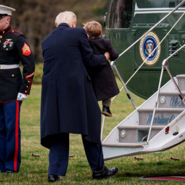 Photos And Video: President Trump Boards Marine One Helping Excited Elon Musk’s Son, Lil X.