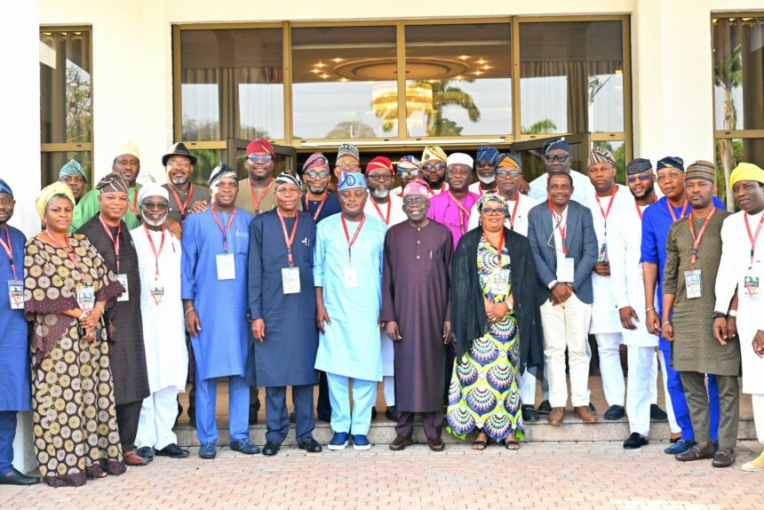 Photo News: President Bola Tinubu With Members Of Lagos State House Of Assembly At The Presidential Villa Abuja