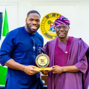 “Champion On The Field, Omoluabi In The Homeland”– Lagos State Governor Receives Super Bowl Champion.