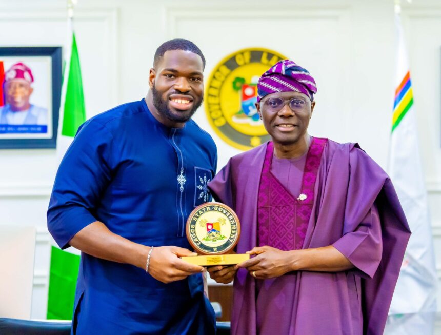 “Champion On The Field, Omoluabi In The Homeland”– Lagos State Governor Receives Super Bowl Champion.