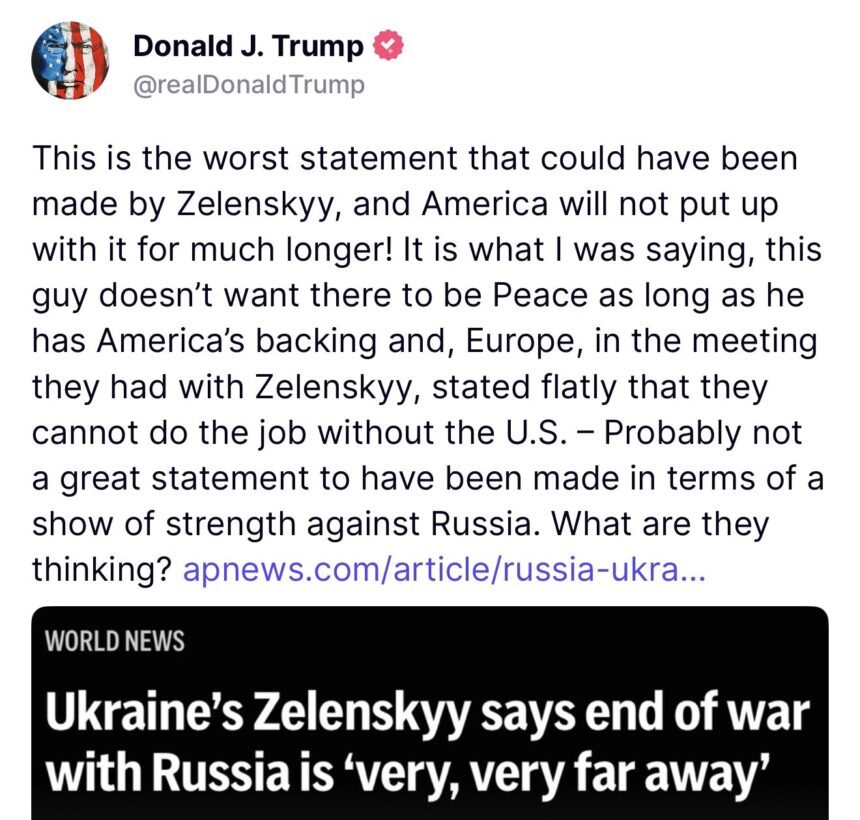 U.S. President Condemns Zelenskyy’s Desire, To Keep Warring With Russia 