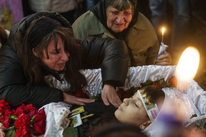 Ukraine Mourn As It Hold Funerals For 20 People Including Children Killed By Russian Missile