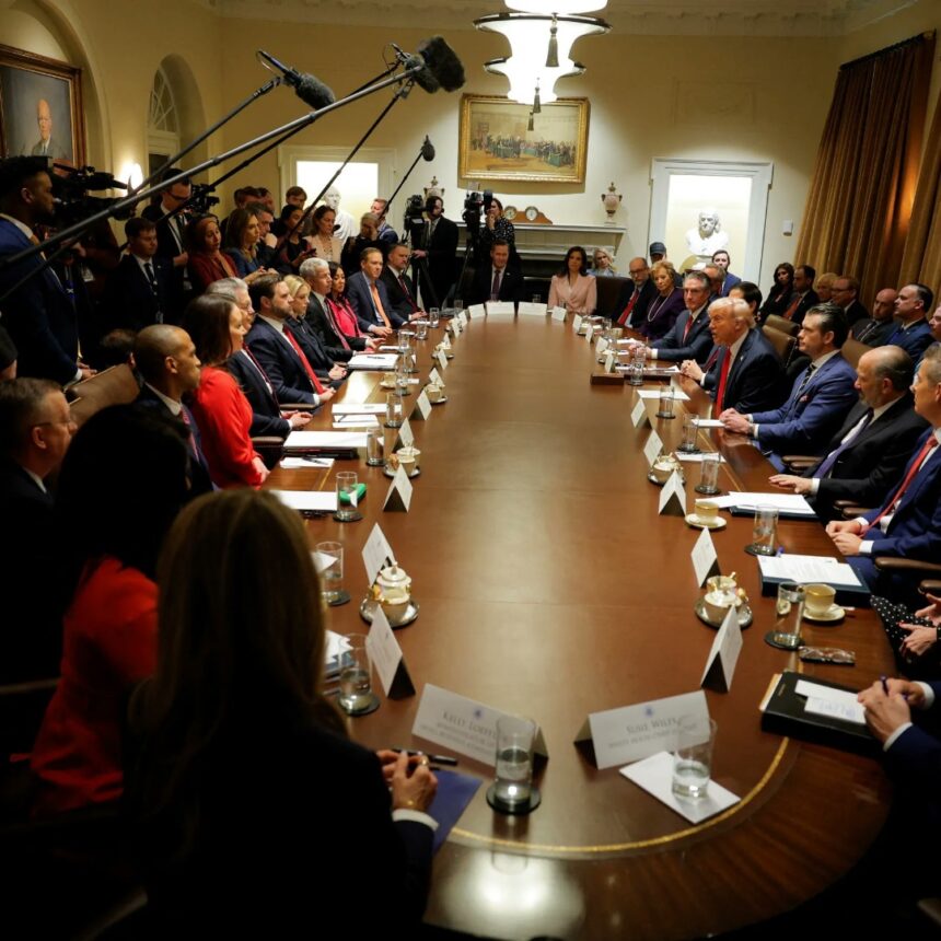 U.S. President Trump Hosts High-Stakes Cabinet Meeting At The White House