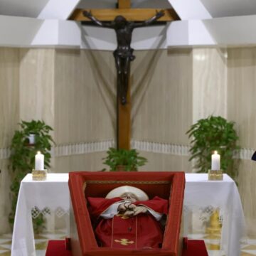 Photos: Images Of The Holy Father Pope Francis Lying In State At Casa Santa Marta.