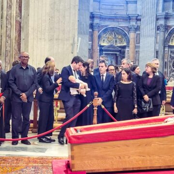 Nigerian Politician And Philanthropist Peter Obi Join Millions Of Others In Paying Final Respect To Late Pope Francis In Rome.