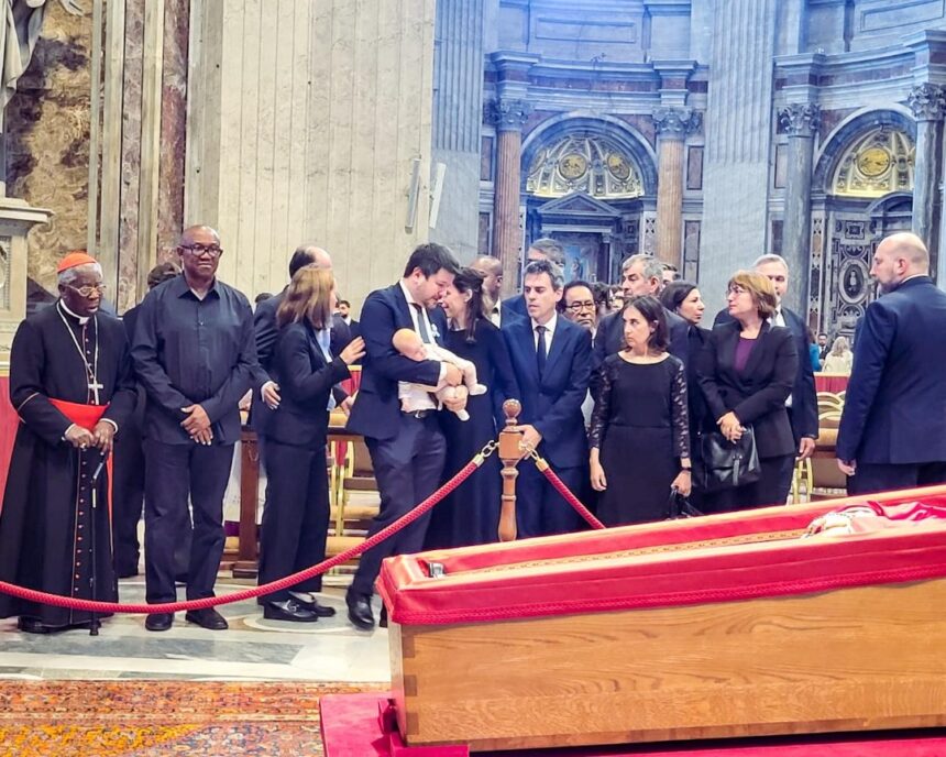 Nigerian Politician And Philanthropist Peter Obi Join Millions Of Others In Paying Final Respect To Late Pope Francis In Rome.