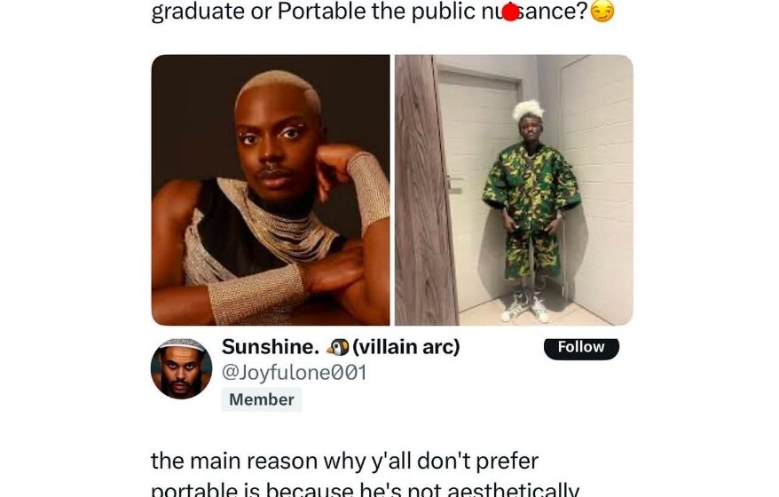 Twitter: Picking Between Controversial Musician Portable Over First Crocs Ambassador In Nigeria Eniola Adeoluwa As Son