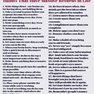 30 Habits That Have Massive Returns