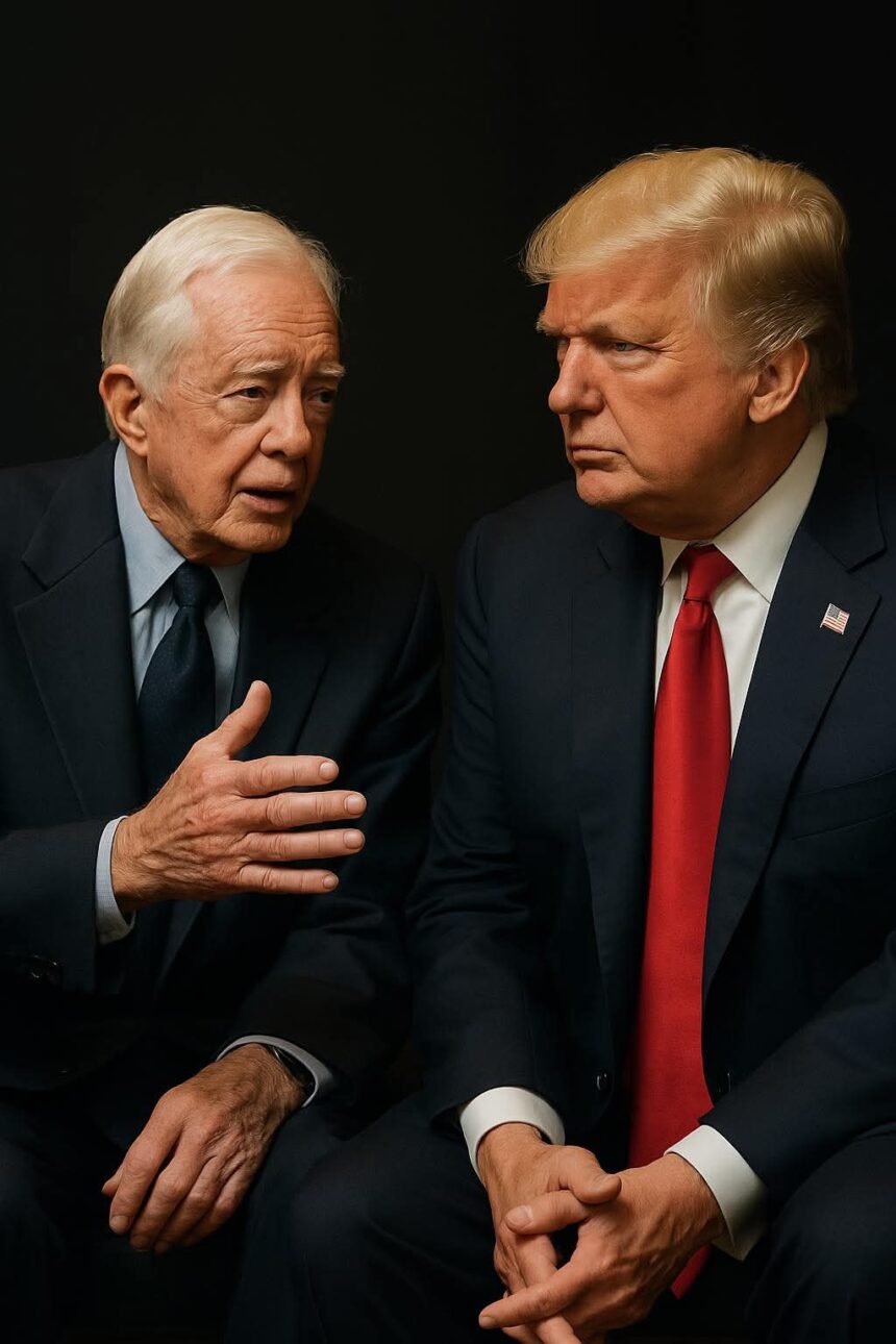 In a moment that should’ve stopped time, Jimmy Carter—quiet as a monk, sharp as a scalpel—offered a truth so unassuming, most missed the incision. He was speaking to Trump, but really, he was speaking to all of us.