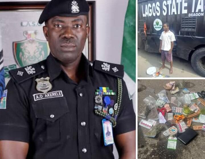 LAGOS STATE TASKFORCE APPREHENDS TWO SUSPECTS USING OKADA TO TRAFFIC ILLICIT DRUGS